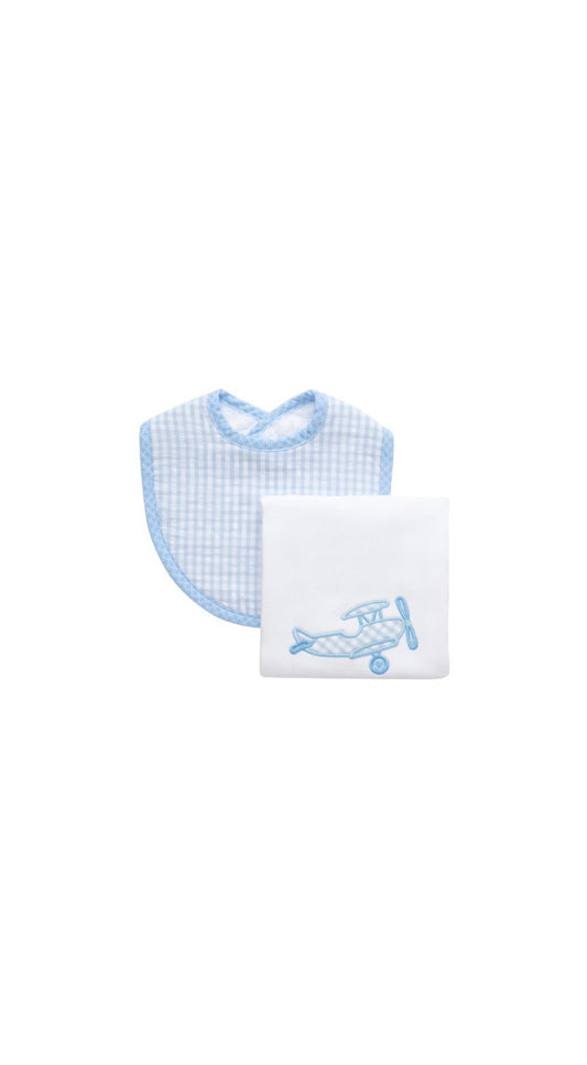 Airplane Basic Bib & Burp Set