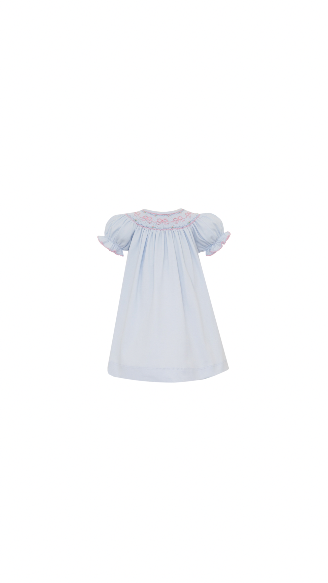 Bows Light Blue Knit Bishop Short Sleeve