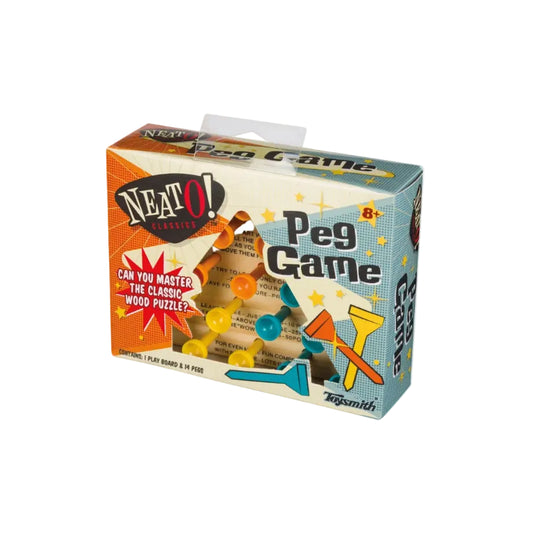 Neato! Classic Wooden Peg Game, Travel Size- Retro Classic