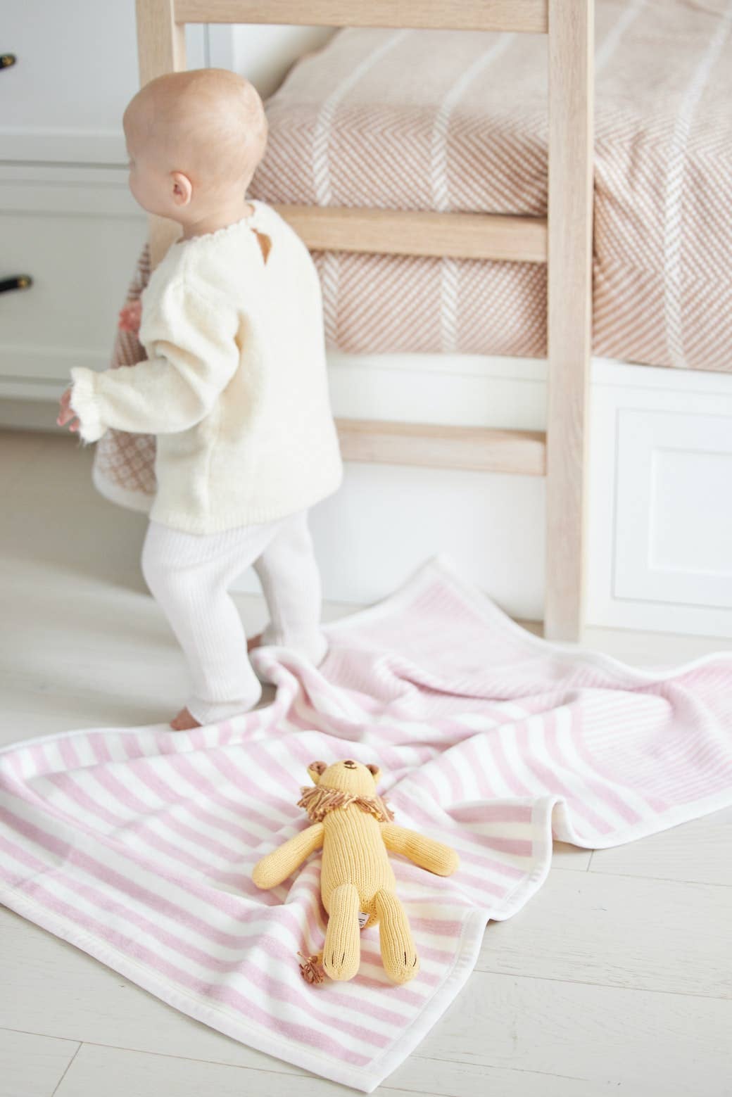 Sweet Pea Stripe Blush Mini Blanket