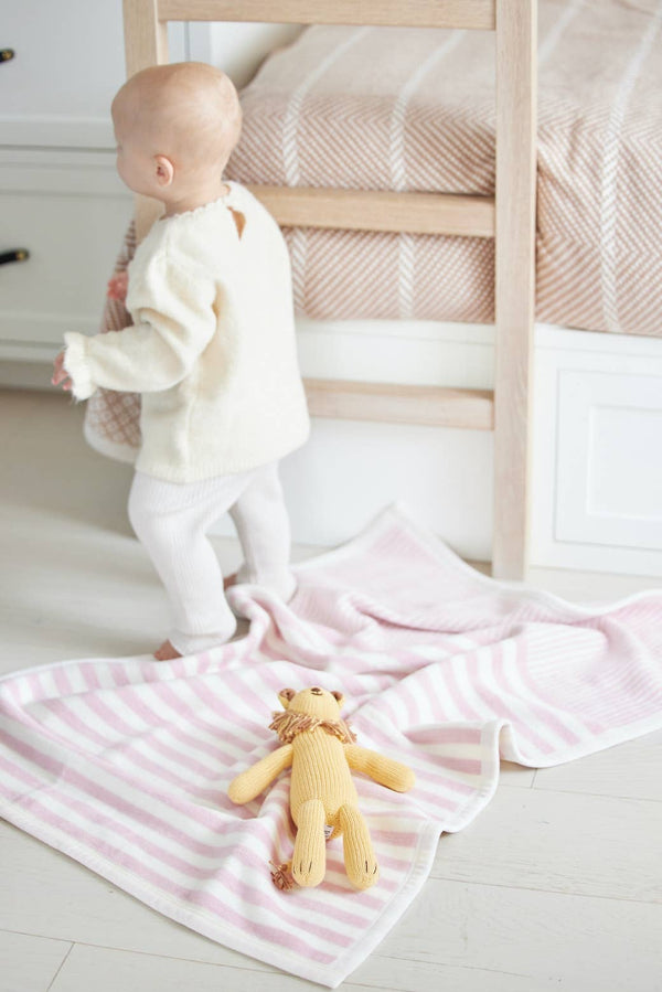 Sweet Pea Stripe Blush Mini Blanket