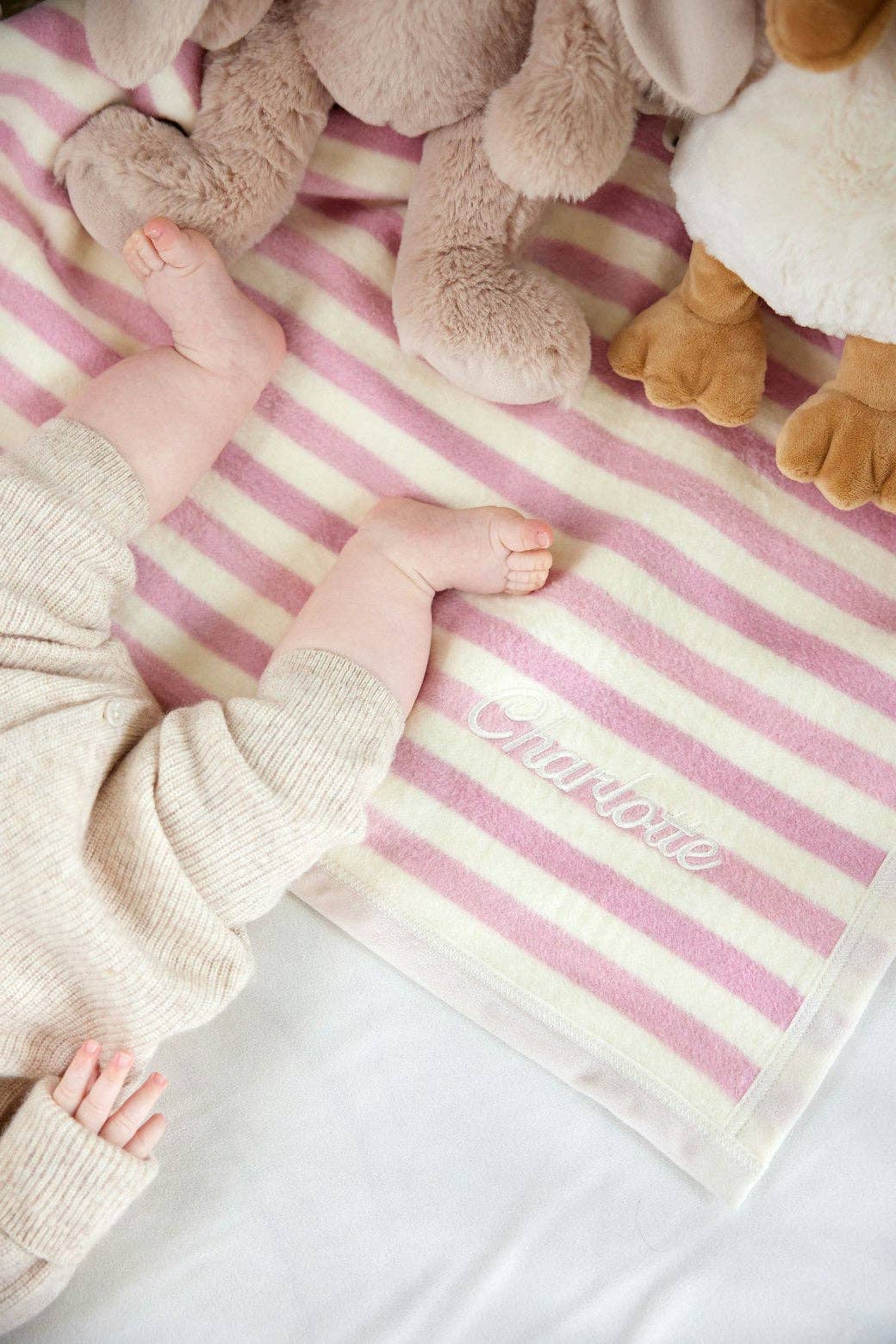 Sweet Pea Stripe Blush Mini Blanket