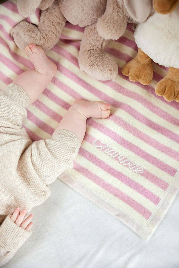 Sweet Pea Stripe Blush Mini Blanket