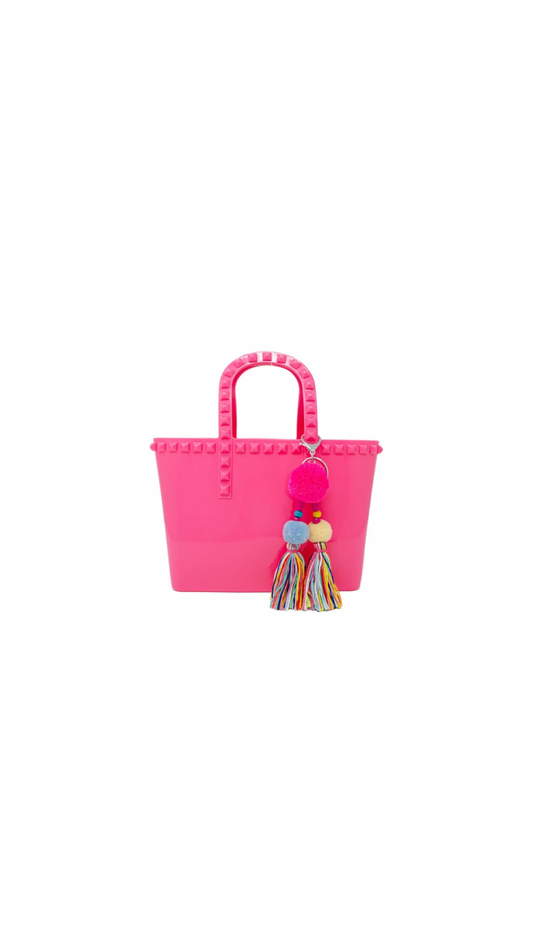 Tiny Jelly Tote Bag - Hot Pink
