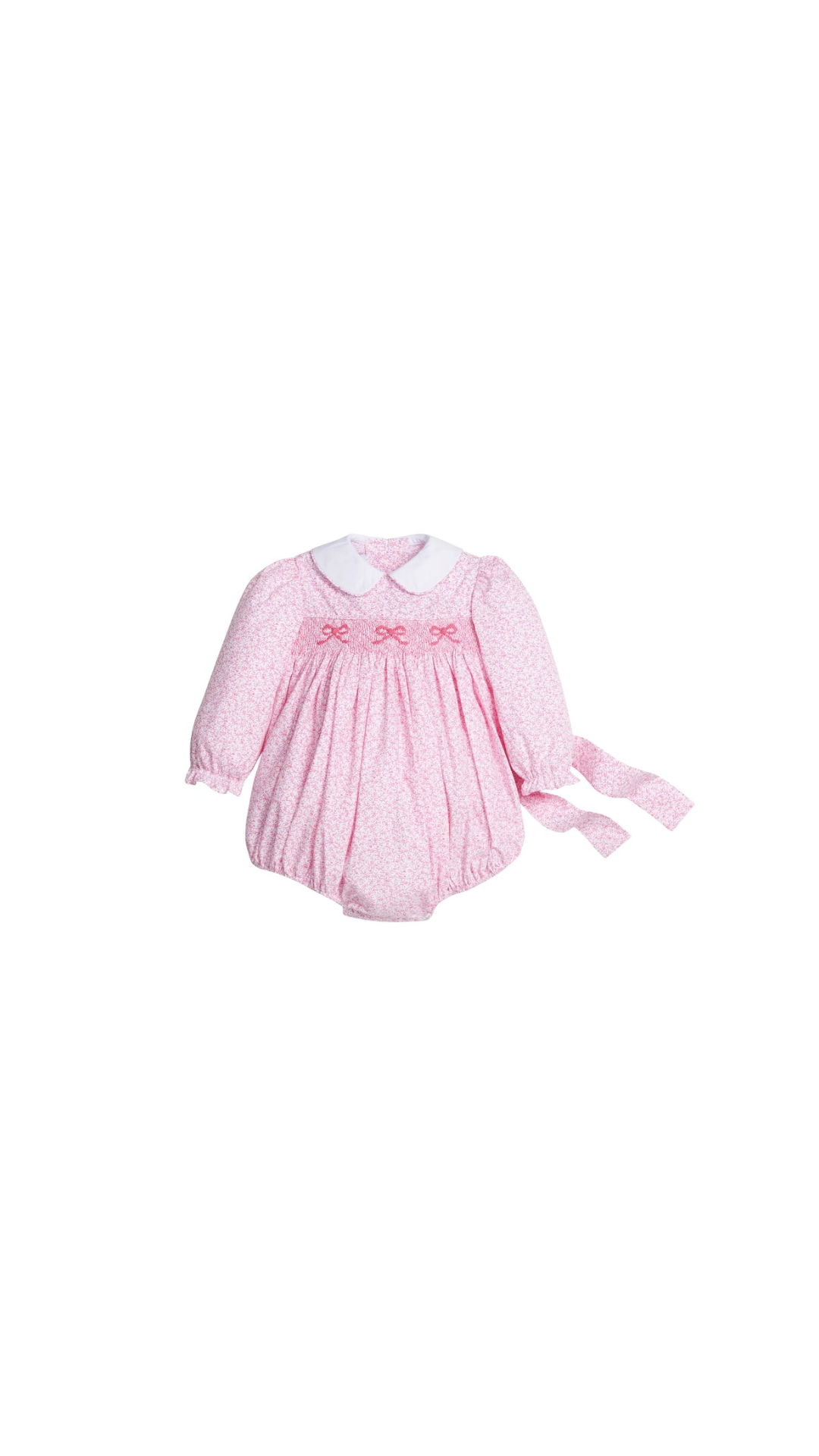 Smocked Natalie Bubble - Pink Vinings