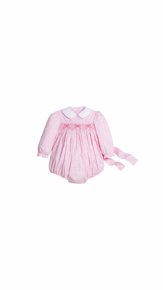 Smocked Natalie Bubble - Pink Vinings