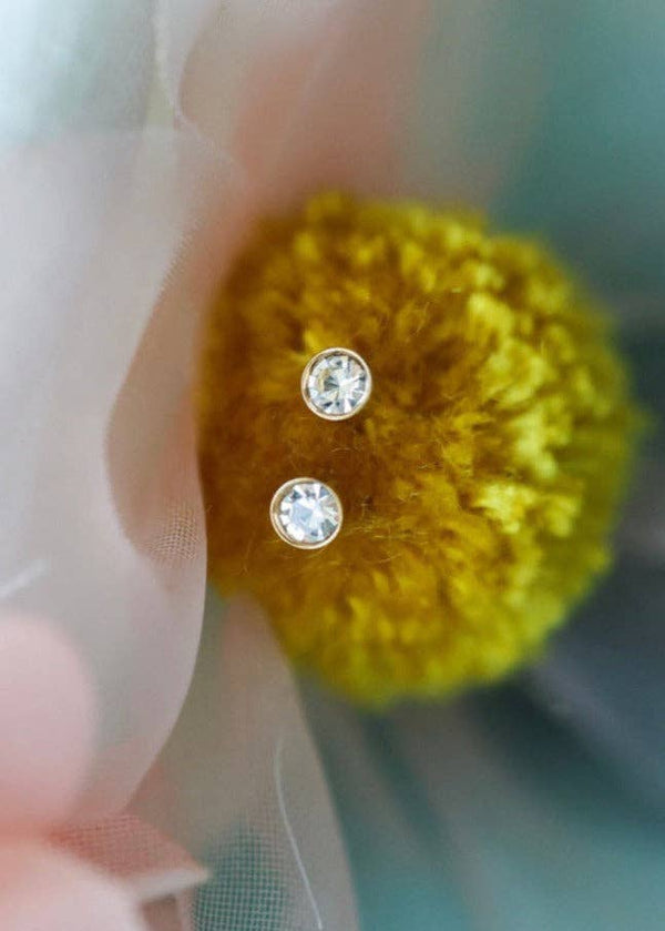 Tiny Diamond Earrings