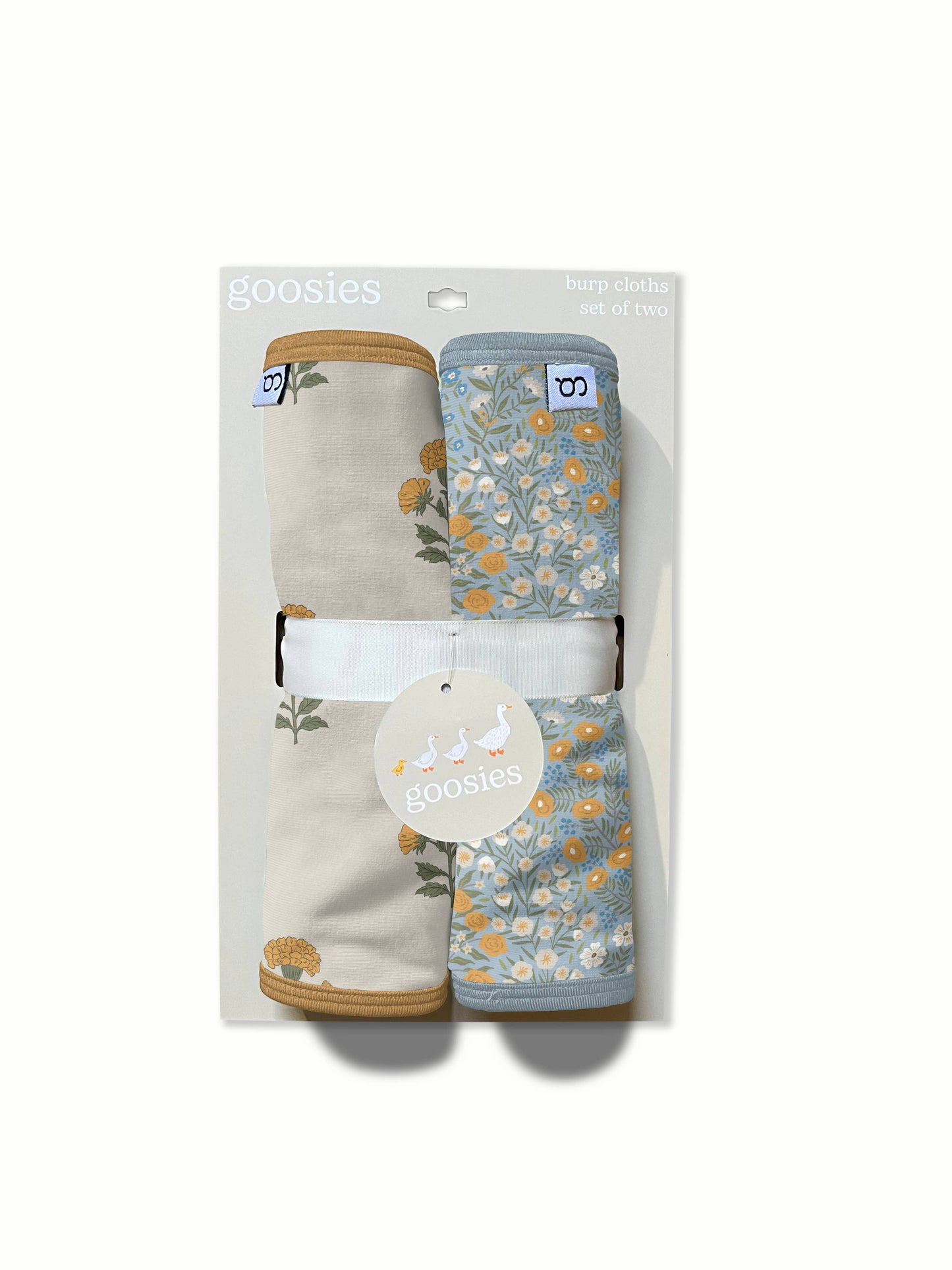 Marigold Block Print- Burp Cloth Set