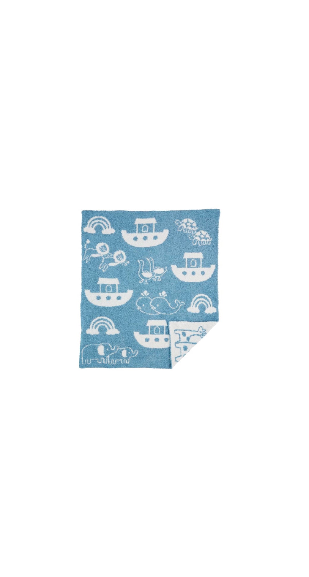 Noah's Ark Chenille Blanket Blue