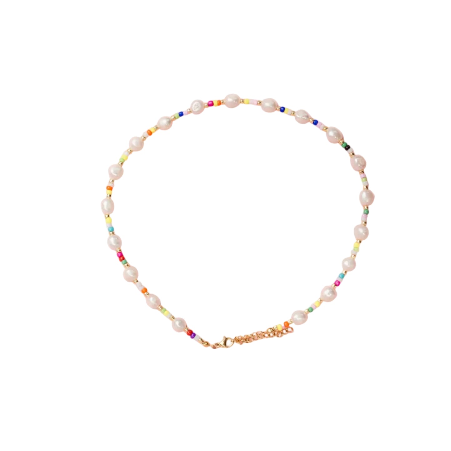 Pearls and Pop - Multi-Pearl Rainbow Seed Bead Necklace
