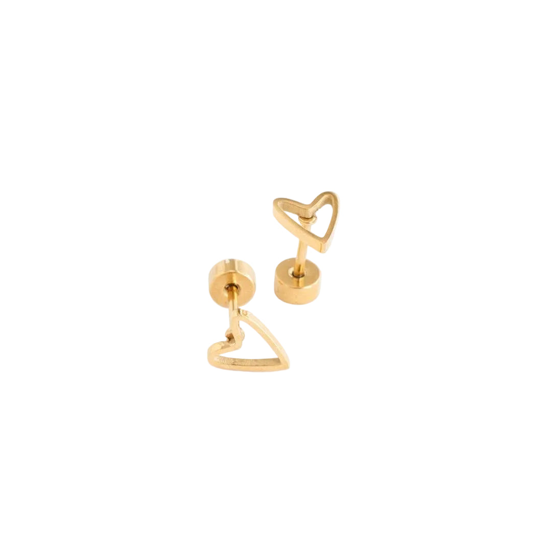 Open Heart Stud Earrings