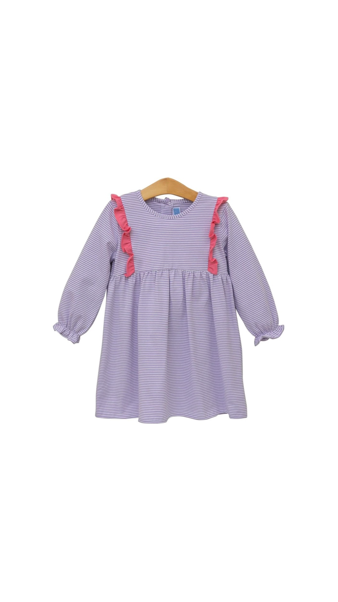 Olivia Dress Lavender Stripe/Pink