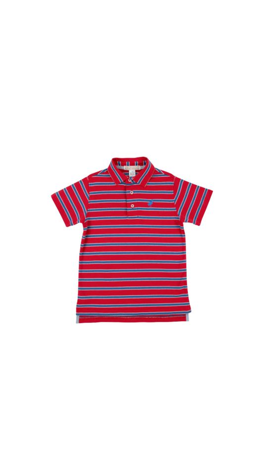 Prim and Proper Polo Short Sleeve - Richmond Red Wood Boat Blue and Buckhead Blue