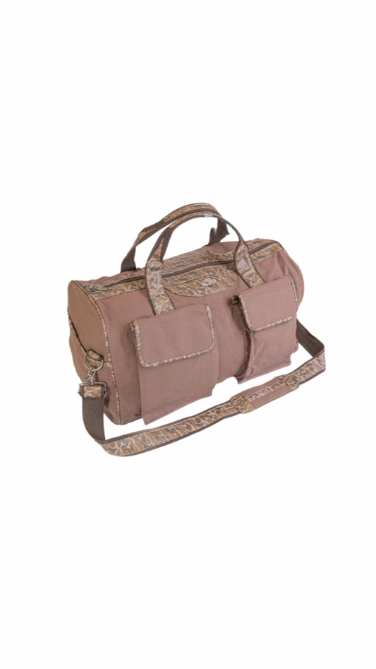 Lab Brown Waxed Canvas Old School Camo Weekender Bag