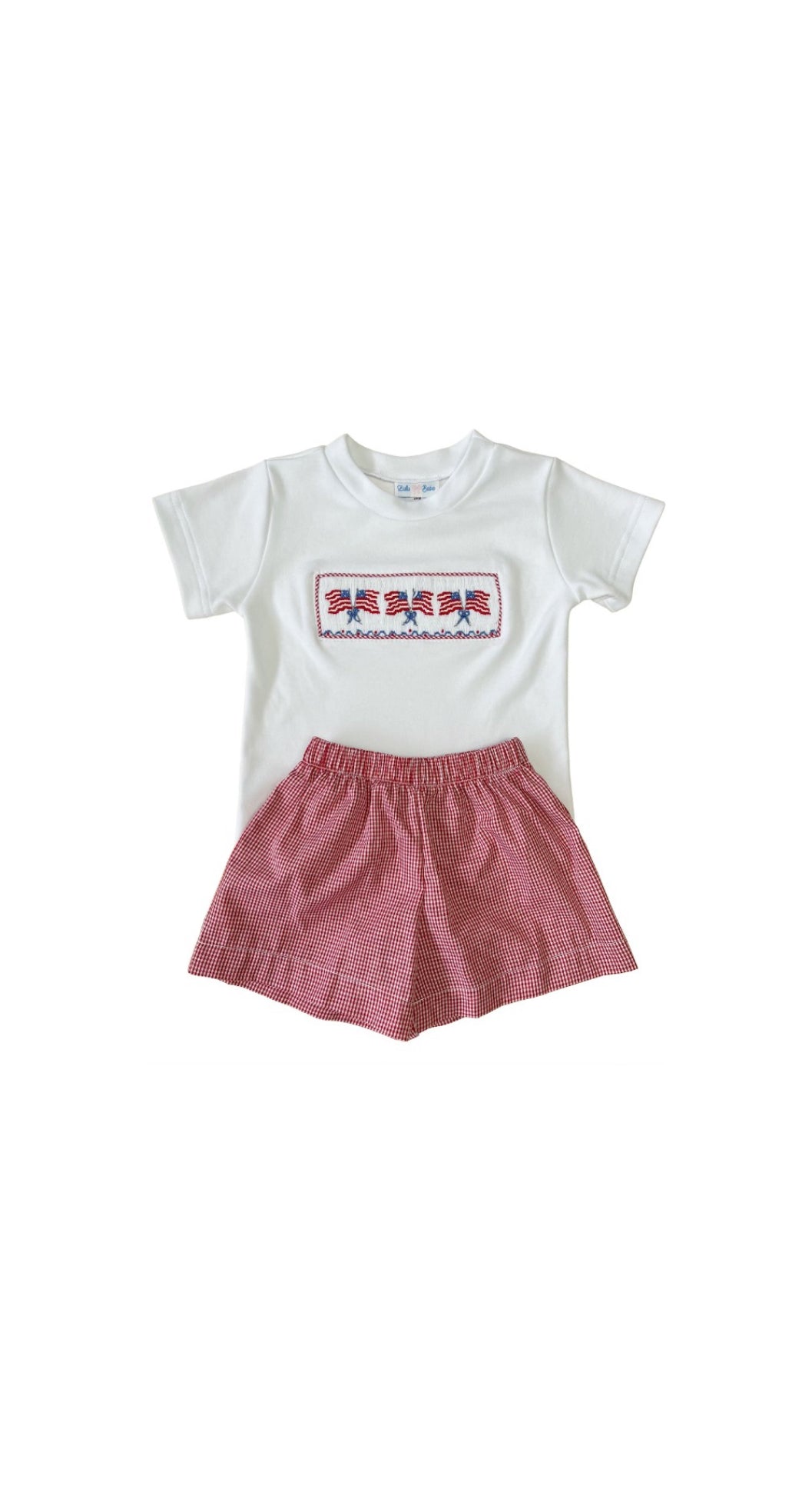 Tom Flag Smocked Short Set Boy