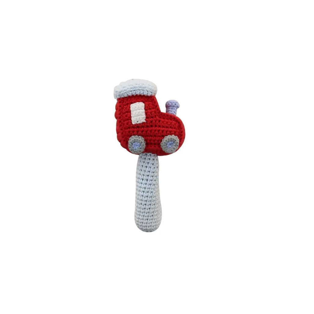 Stick Figure Train Train Hand-Crochet Stick Rattle - 6