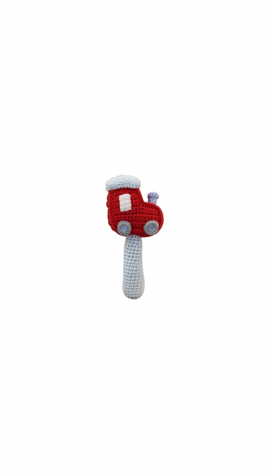 Train Hand-Crochet Stick Rattle - 6"
