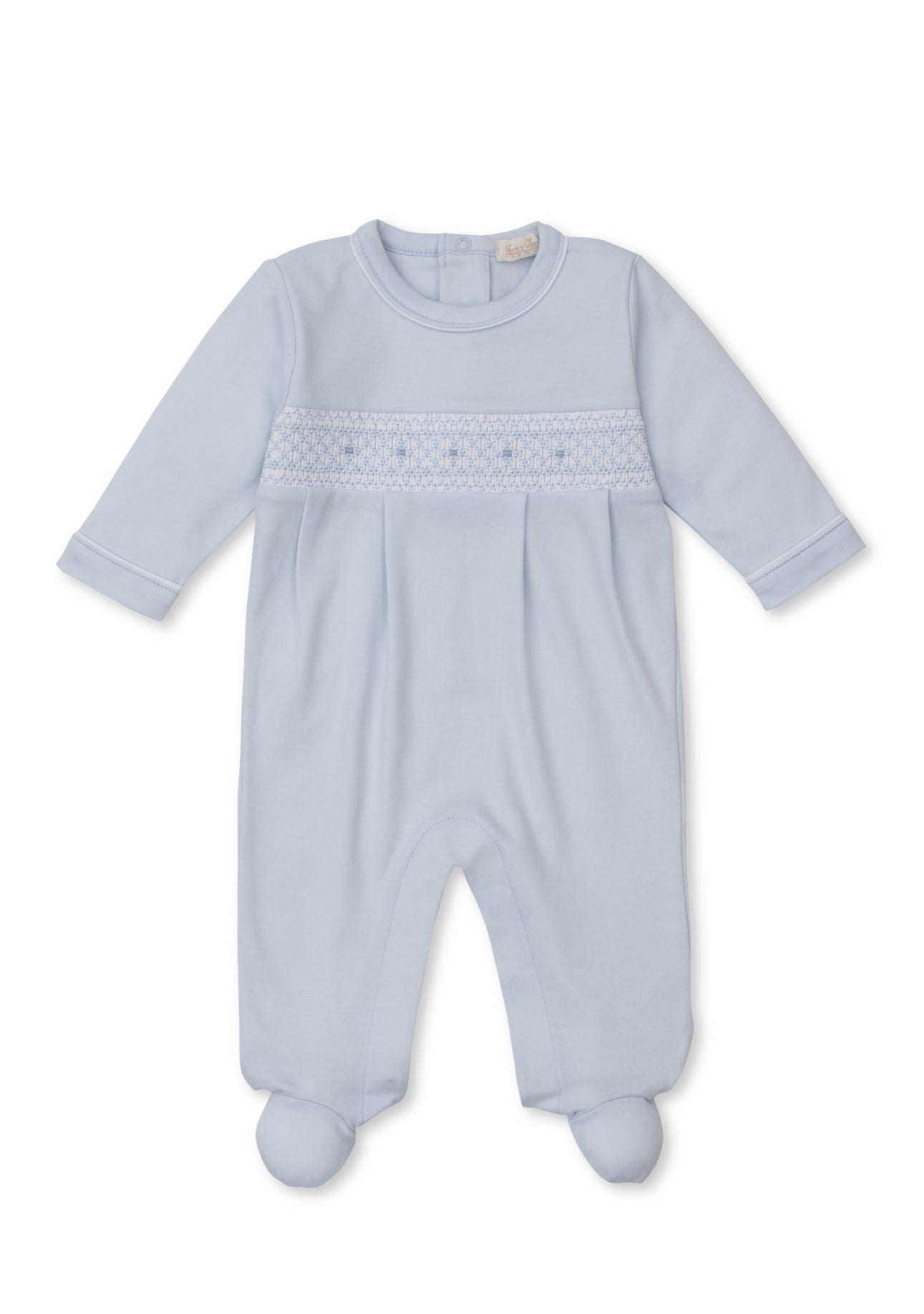 Light Blue Footie w/ Hand Smocking CLB 25