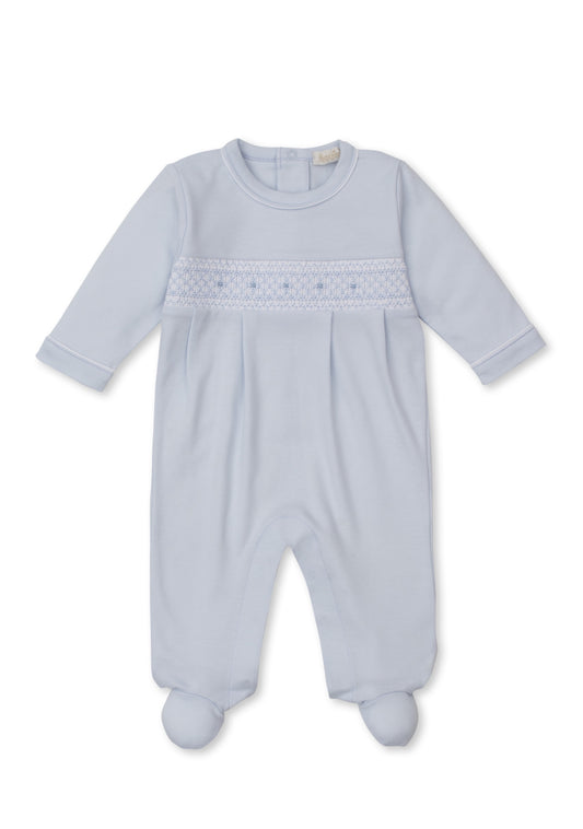 Light Blue Footie w/ Hand Smocking CLB 25