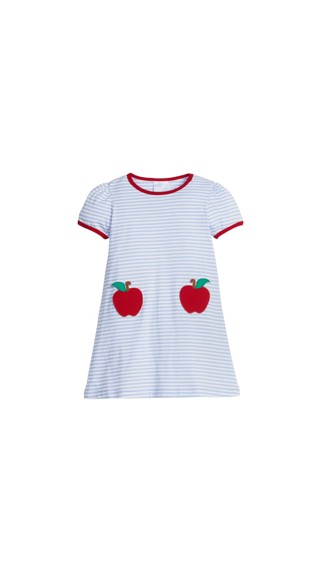 Applique Pocket Dress - Apple