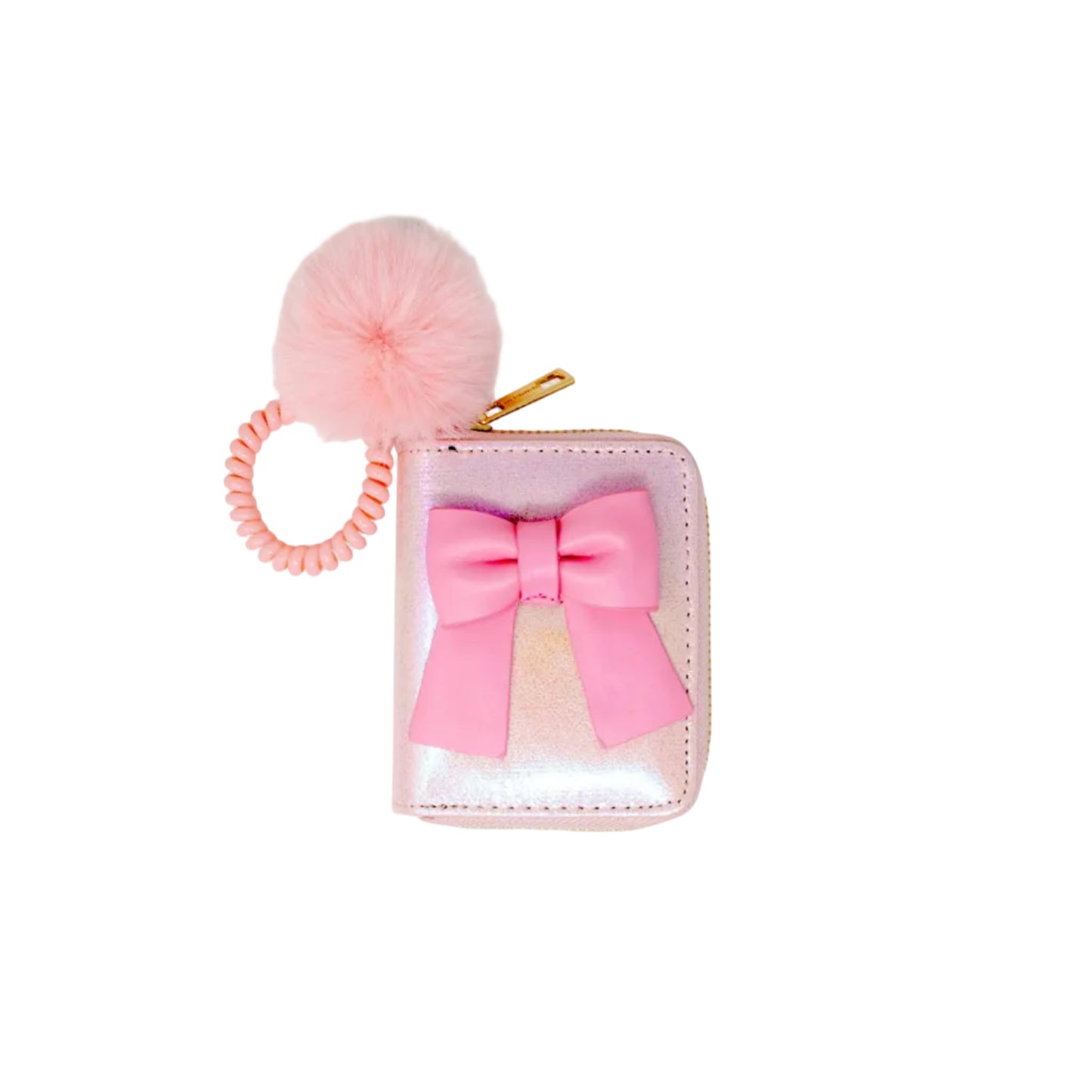 Shiny Jumbo Bow Spiral Strap Wallet