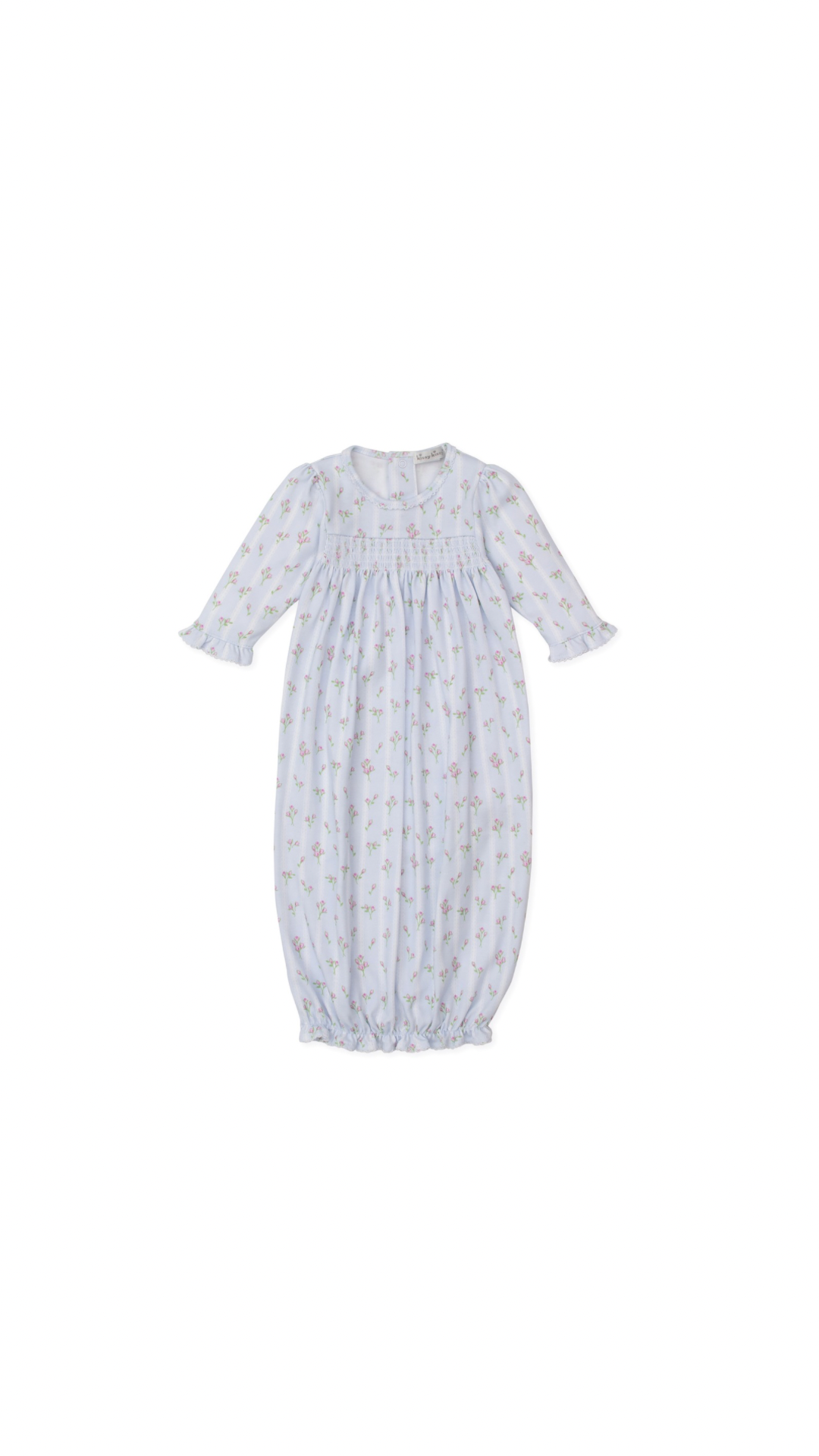 Ribbon Stripe Bouquets Sack Smocked Light Blue