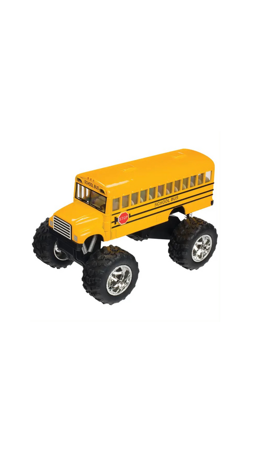 Monster School Bus, Pull Back Action, Die-Cast