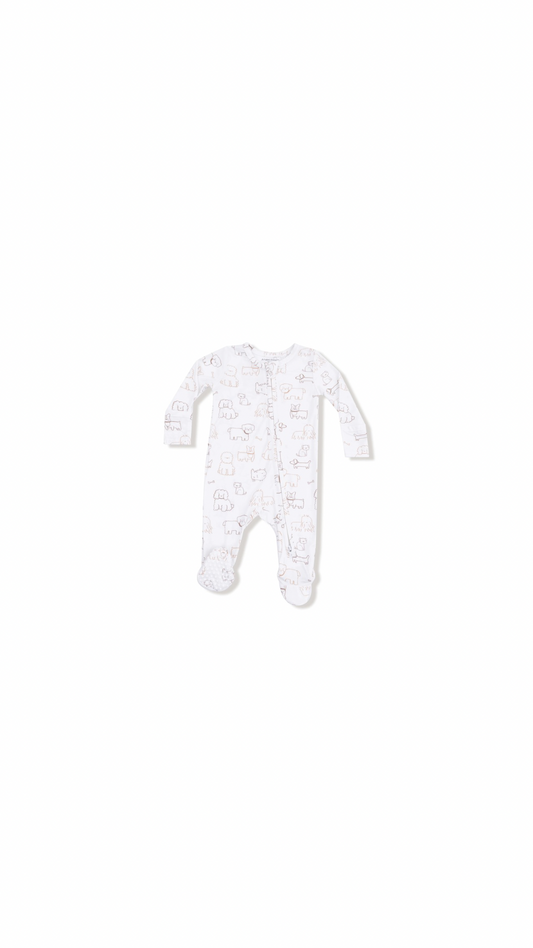 Neutral Pups - 2 Way Zipper Back Footie