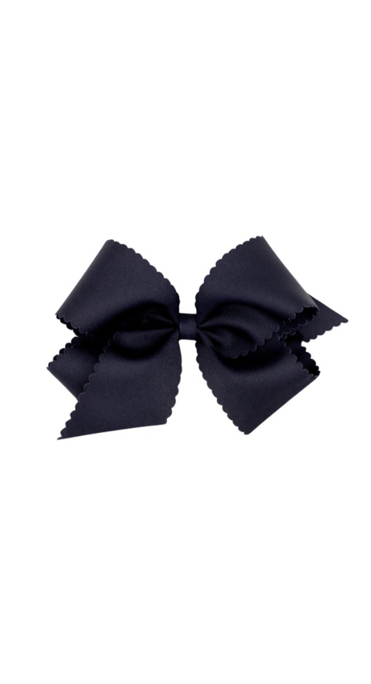 King Grosgrain Scalloped Bow Navy