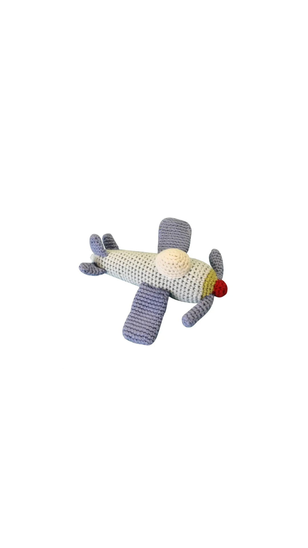 Airplane Hand-Crochet Rattle - 6"