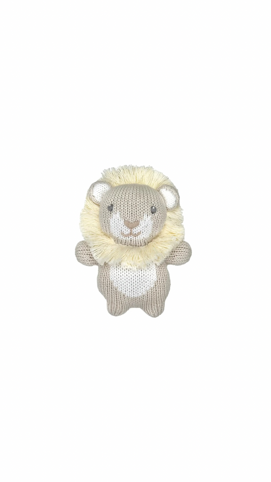 Lion Zubaby Knit Rattle - 7"
