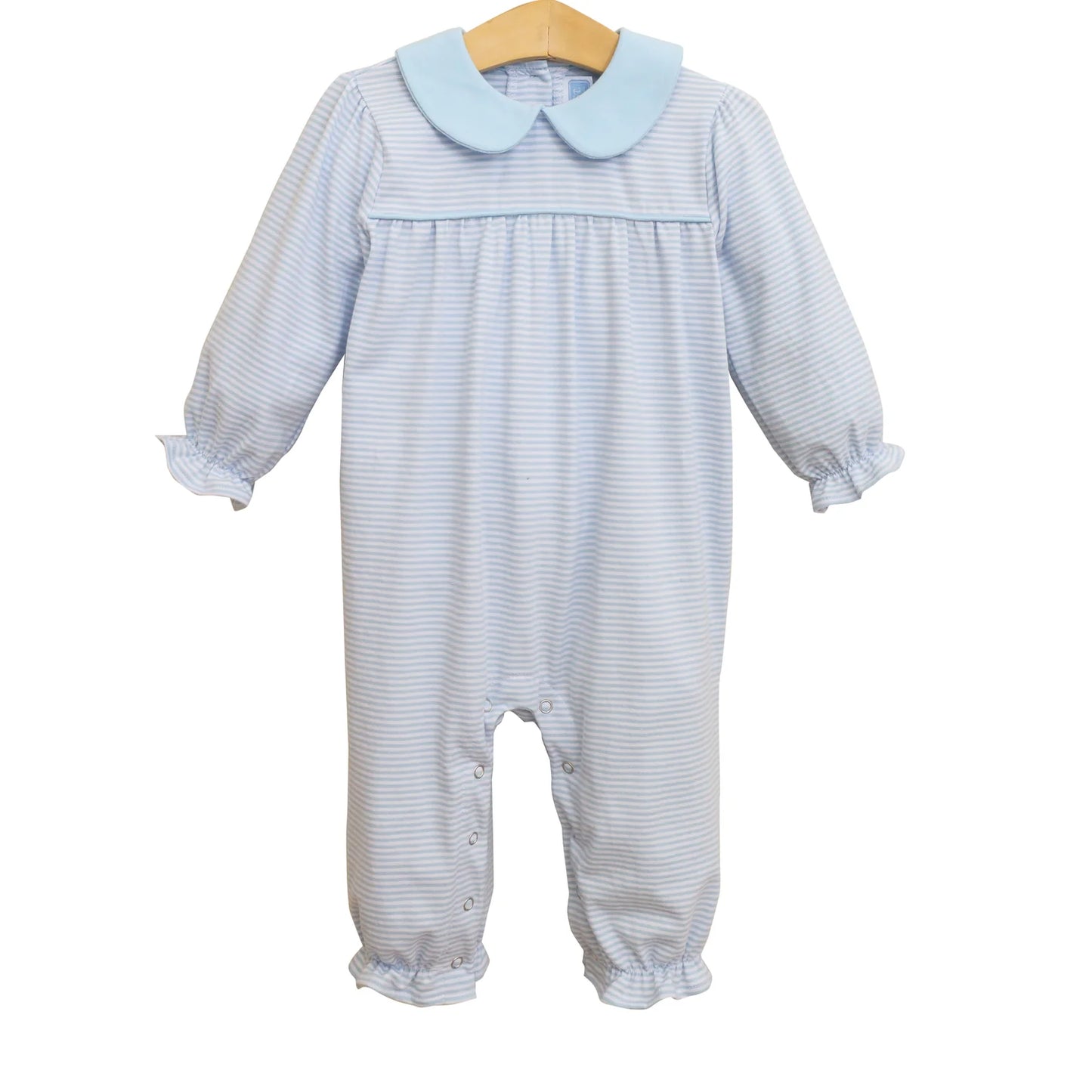 Abigail Romper Light Blue Stripe