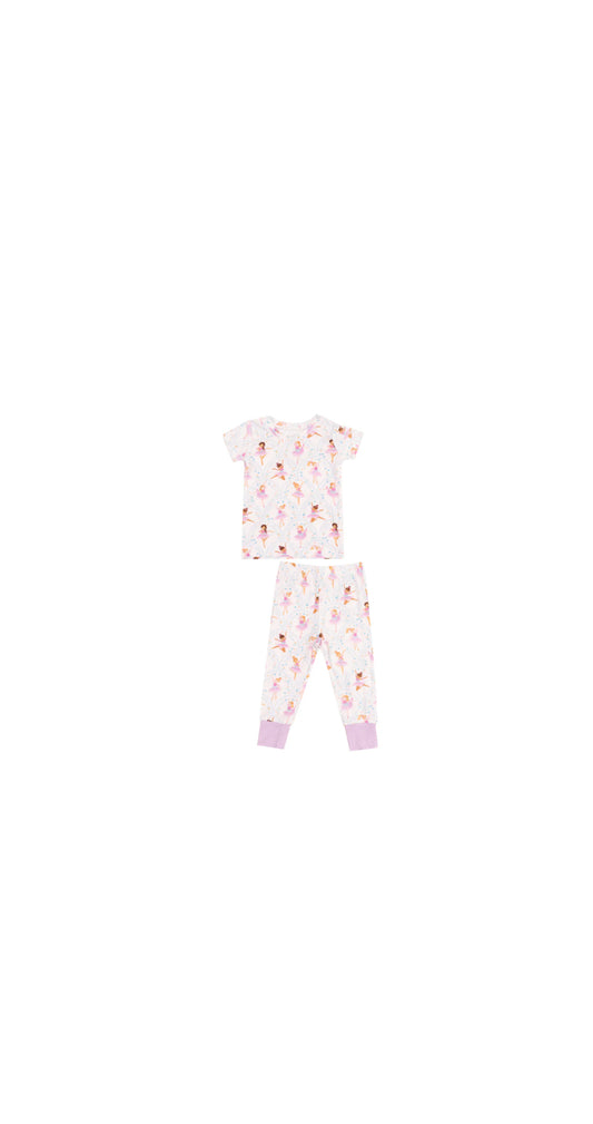 Bow Ballerinas Short Sleeve Loungewear Set