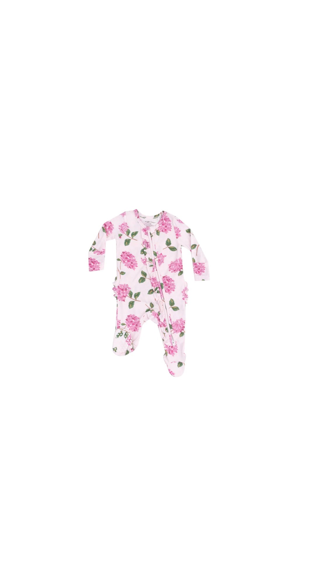 Hydrangeas 2 Way Ruffle Zipper Footie