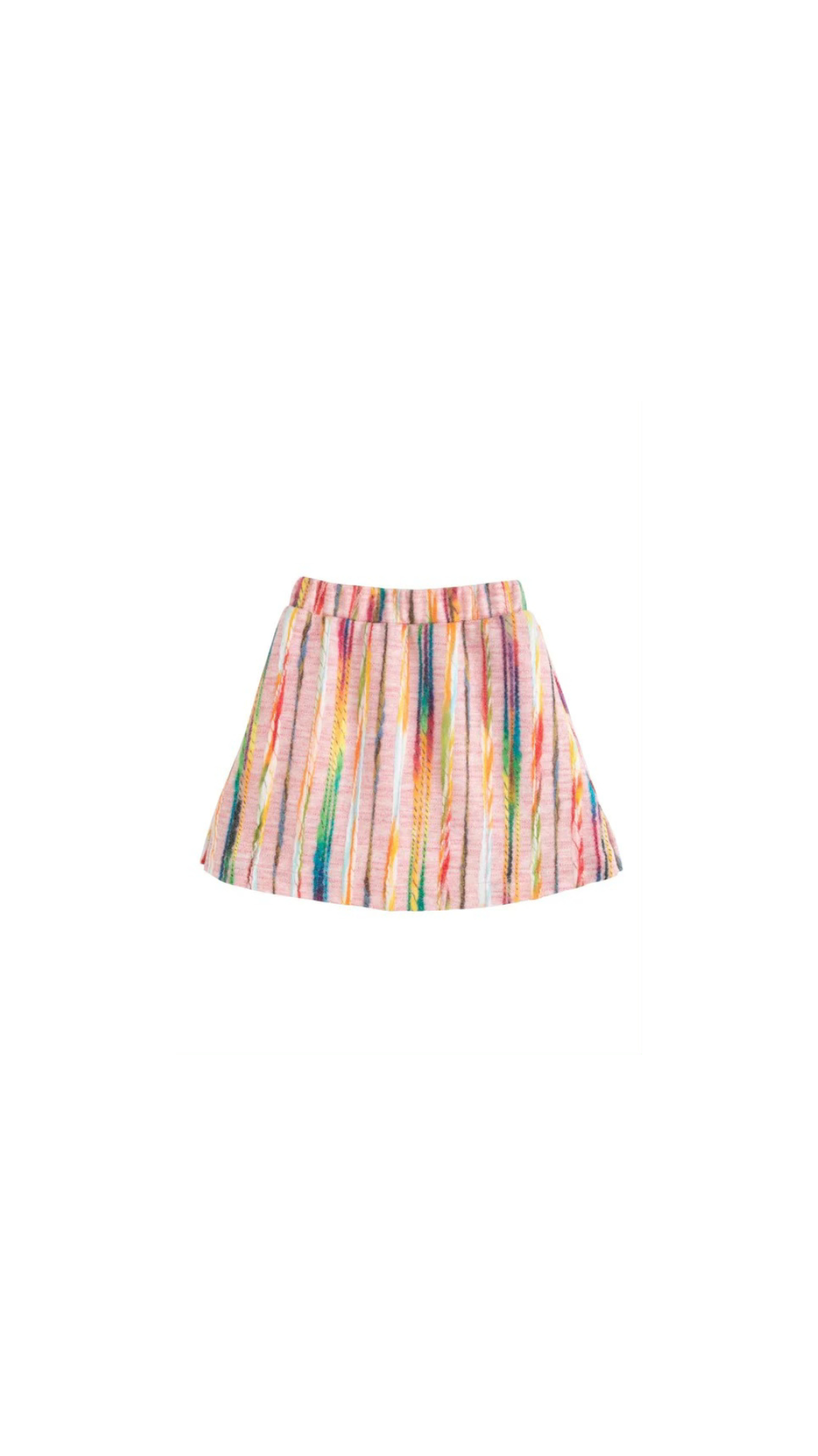 Mini Skirt - Wavy Pink Multi Wool