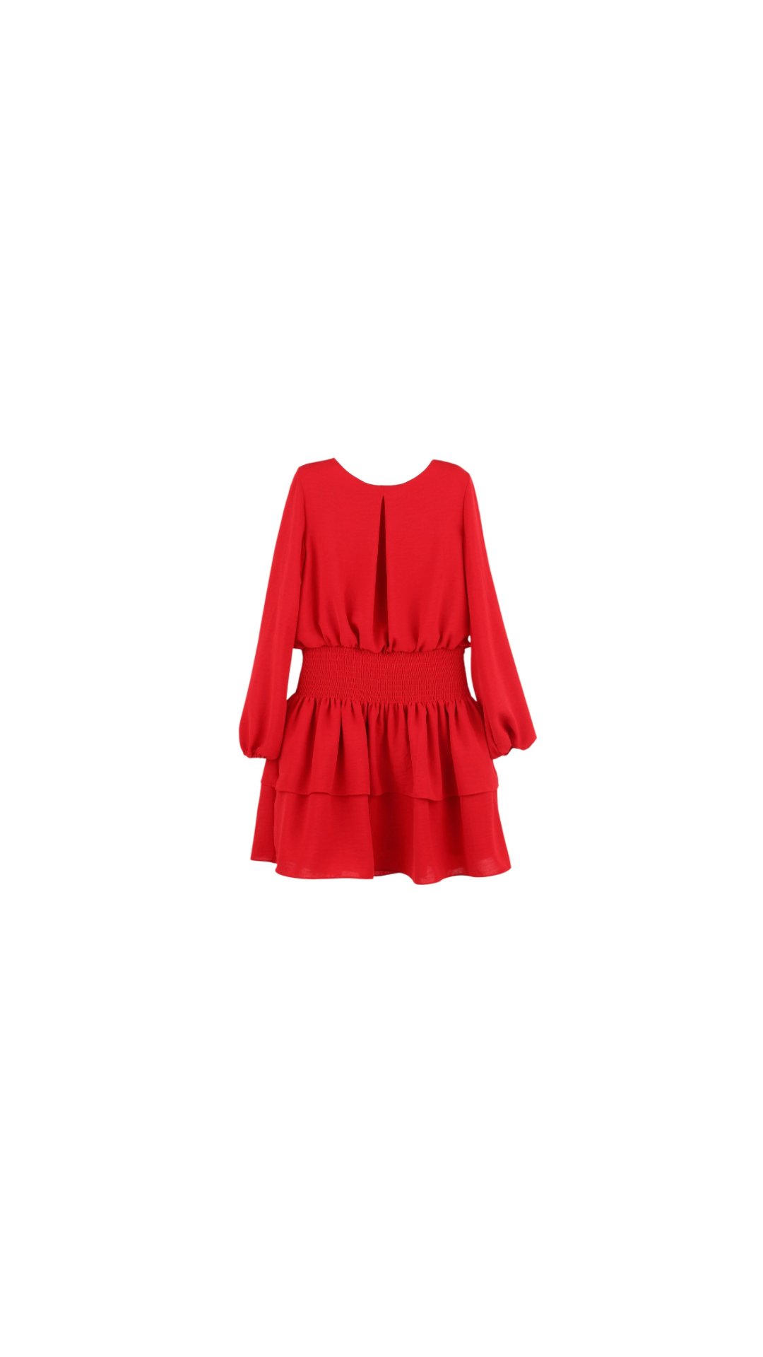 Amelia Dress - Smocked Waist - Christmas Red