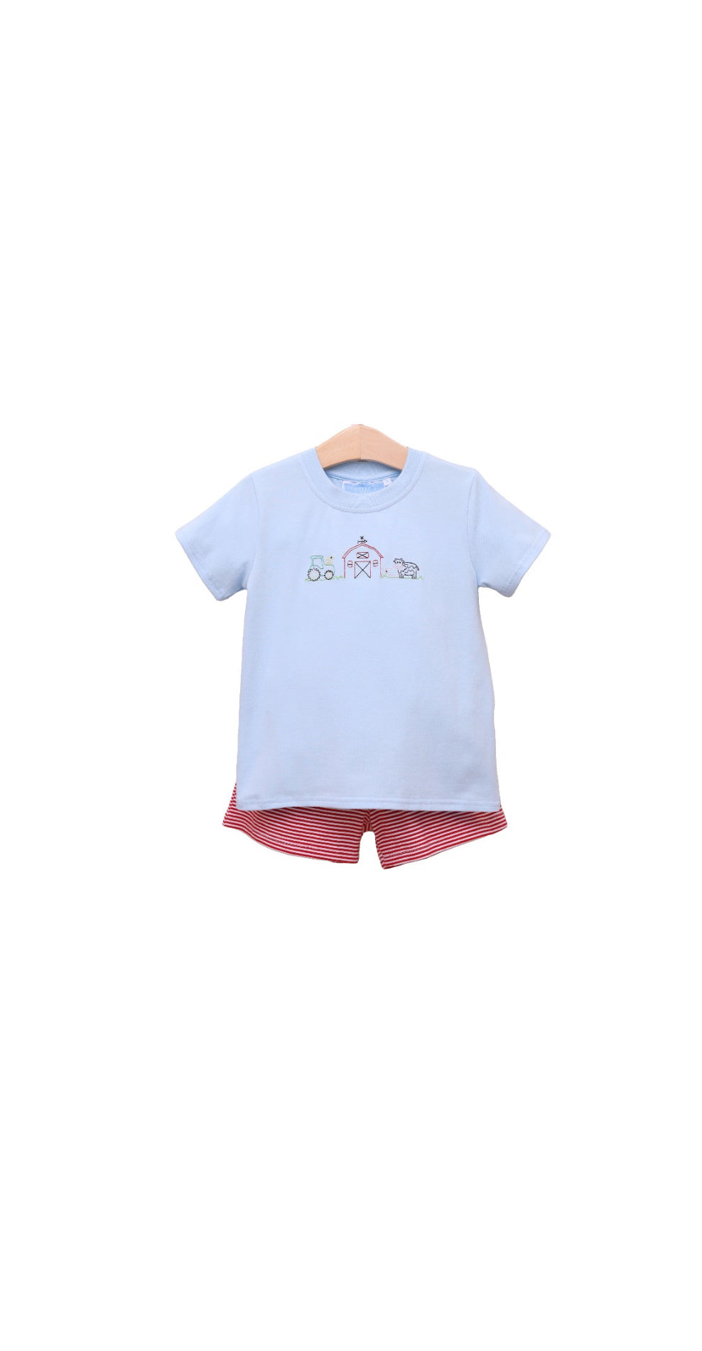 Farm Embroidery Short Set