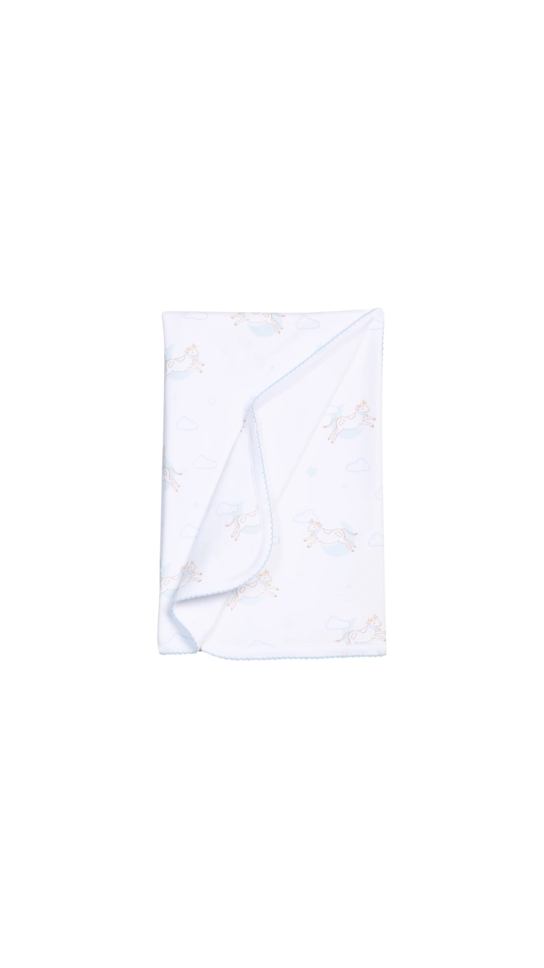 Printed Blanket - Blue Cow Jumping Over the Moon