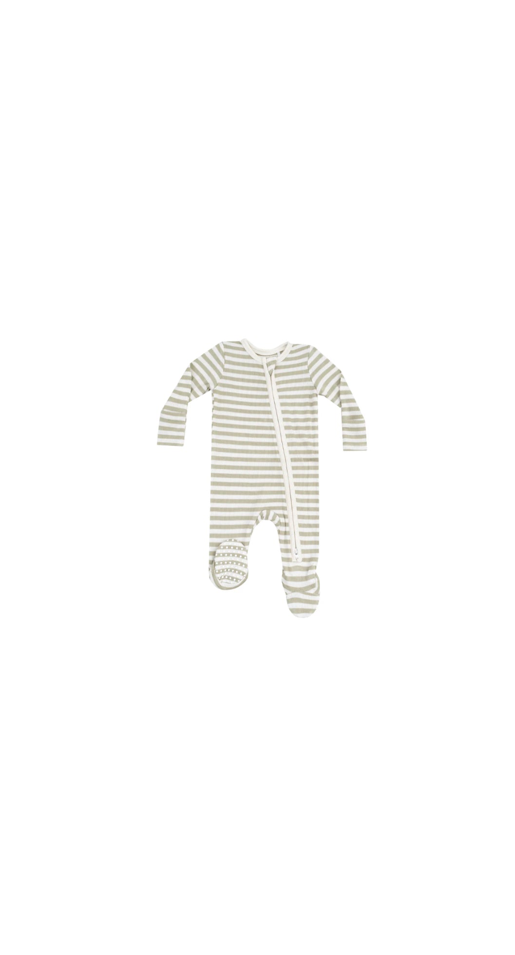 Stripe Sage 2 Way Zipper Footie