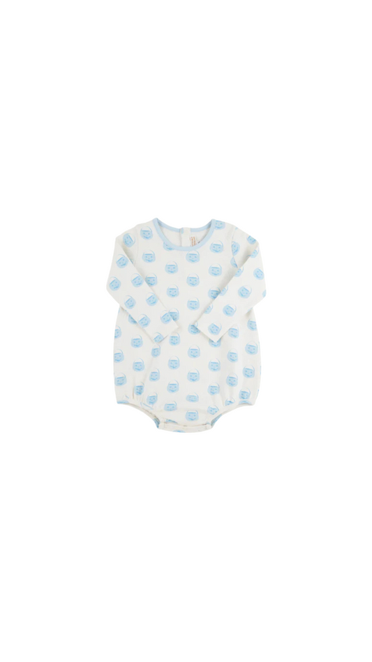 Long Sleeve Patton Play Bubble Pima Vintage-Prep Pumpkin Pails (Buckhead Blue)
