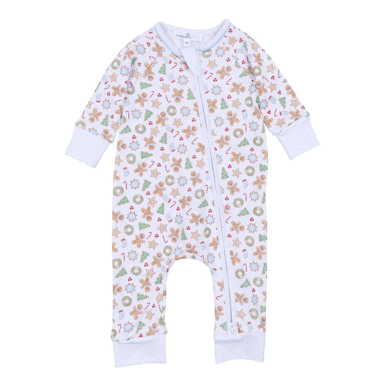 Frosted Wonderland Printed Zipper Playsuit Light Blue