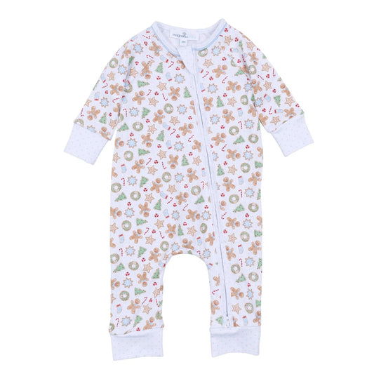 Frosted Wonderland Printed Zipper Playsuit Light Blue