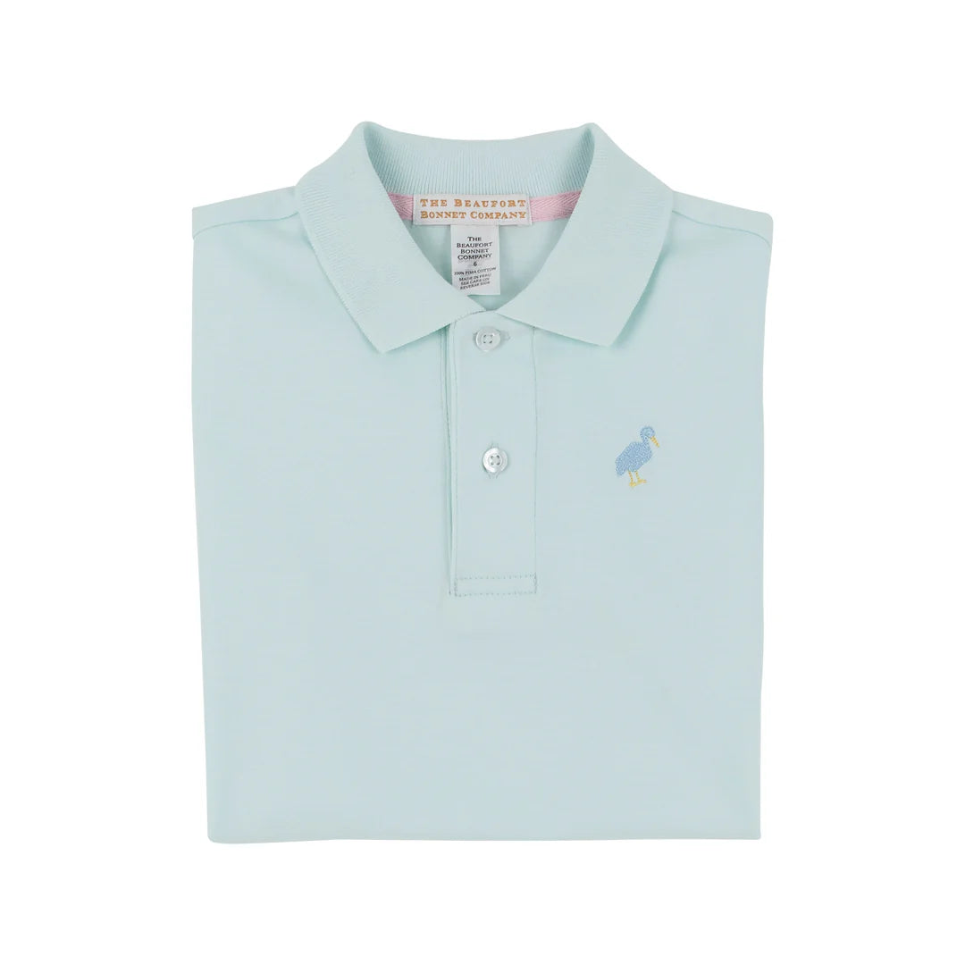 Prim And Proper Polo Short Sleeve Pima Sea Island Seafoam/Beale Street Blue Multi