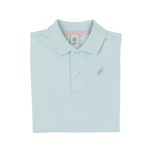 Prim And Proper Polo Short Sleeve Pima Sea Island Seafoam/Beale Street Blue Multi