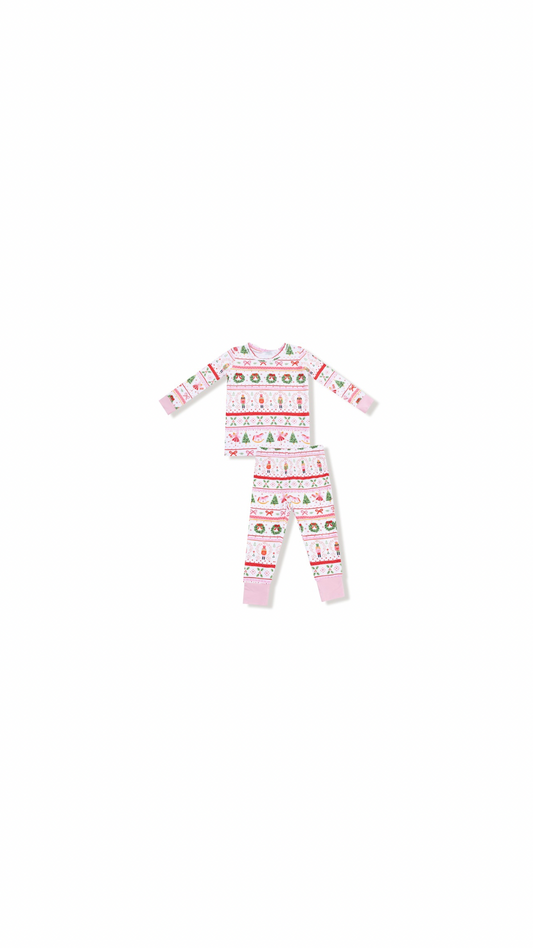 Sugar Plum Fairy - Nutcracker Fair Isle - Pink - Long Sleeve Loungewear Set