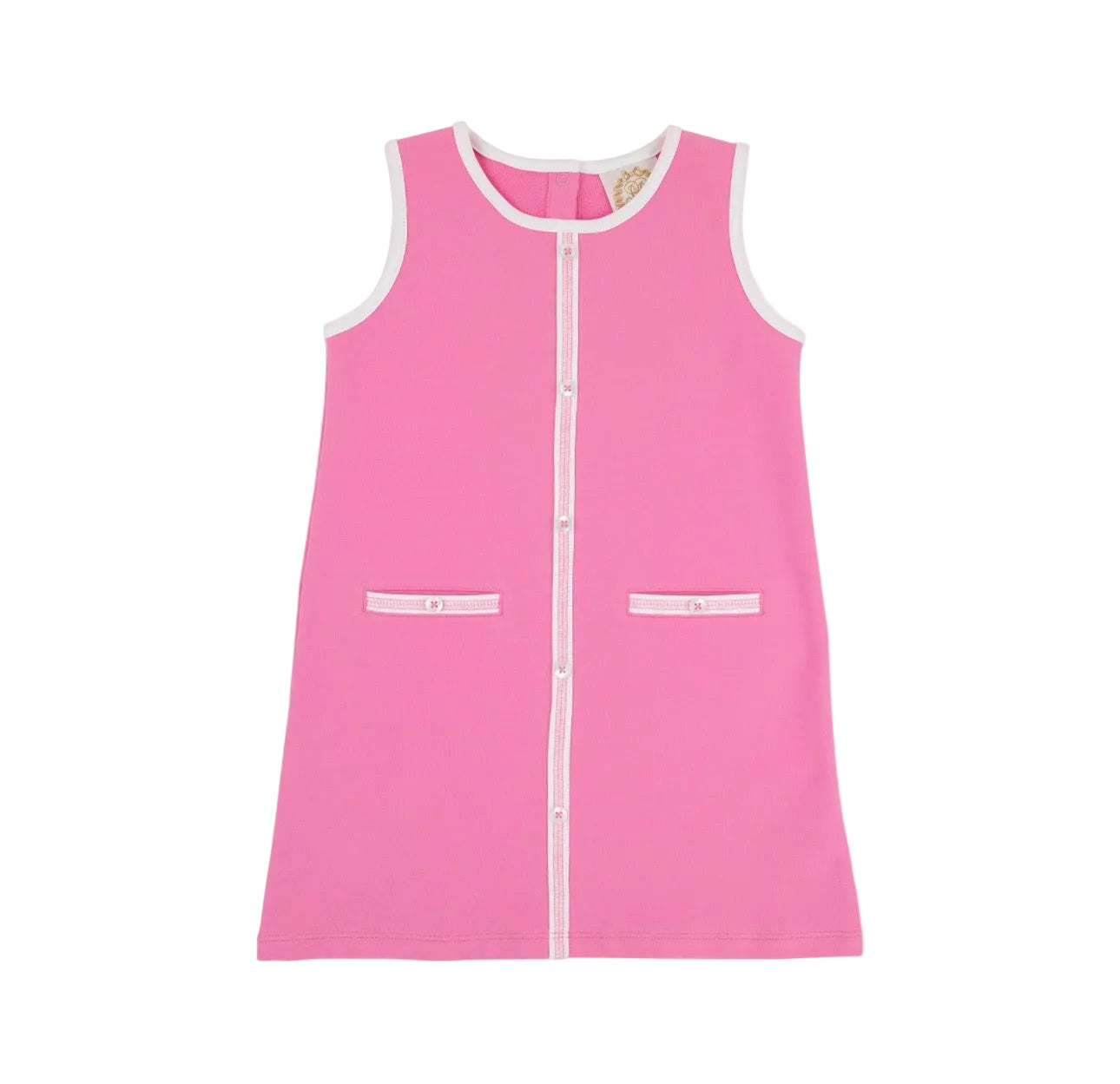 Annie Apron Dress - Knit Winter Park Pink/Worth Ave White