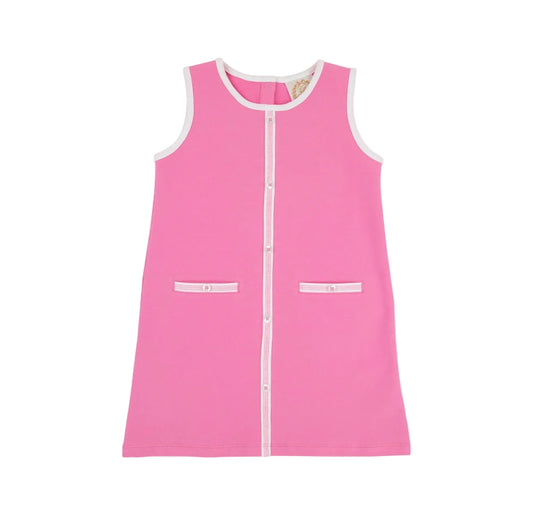 Annie Apron Dress - Knit Winter Park Pink/Worth Ave White