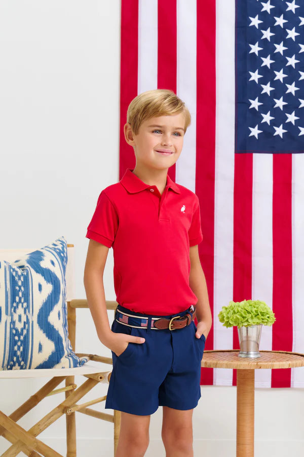 Prim and Proper Polo Short Sleeve - Pima Richmond Red/Worth Ave White