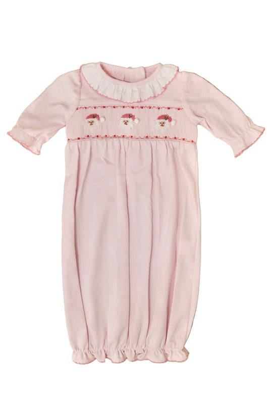 Santa Face Girl Pink Knit Sac Long Sleeve