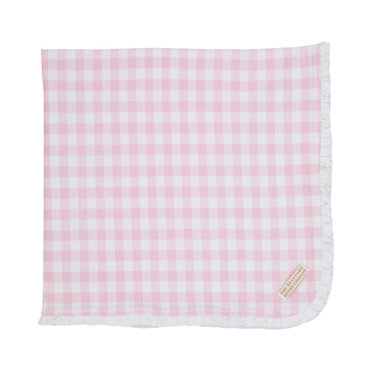 Baby Buggy Blanket Palm Beach Pink Gingham/Worth Avenue White